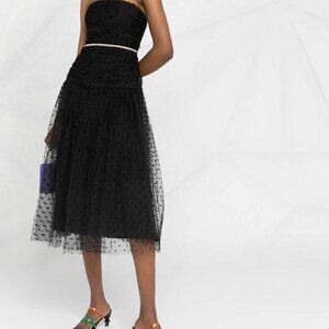 Self-Portrait Strapless Knee-Length Black Dress w/ Tags